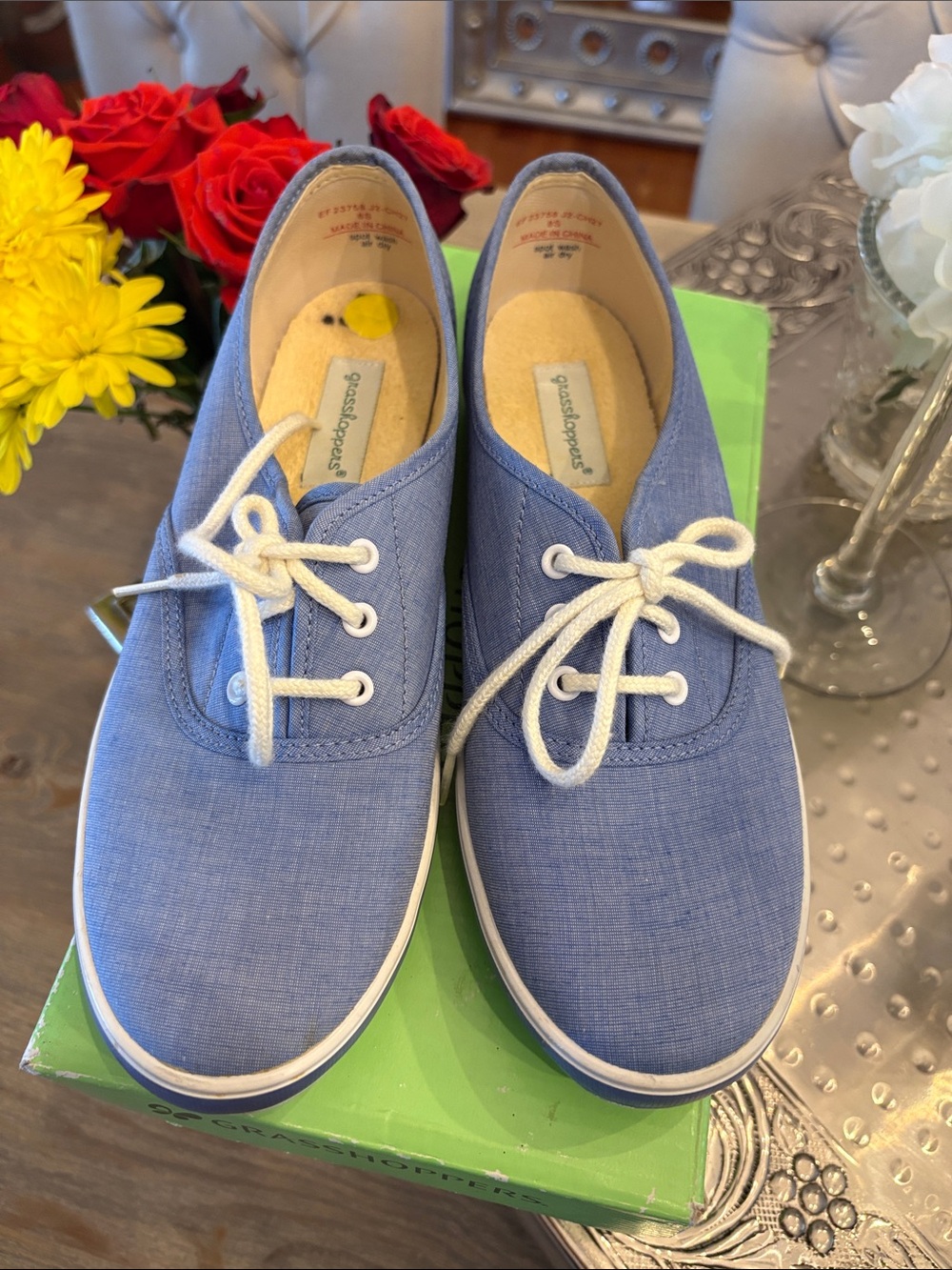 Grasshoppers Light Blue Canvas Lace-Up Sneakers